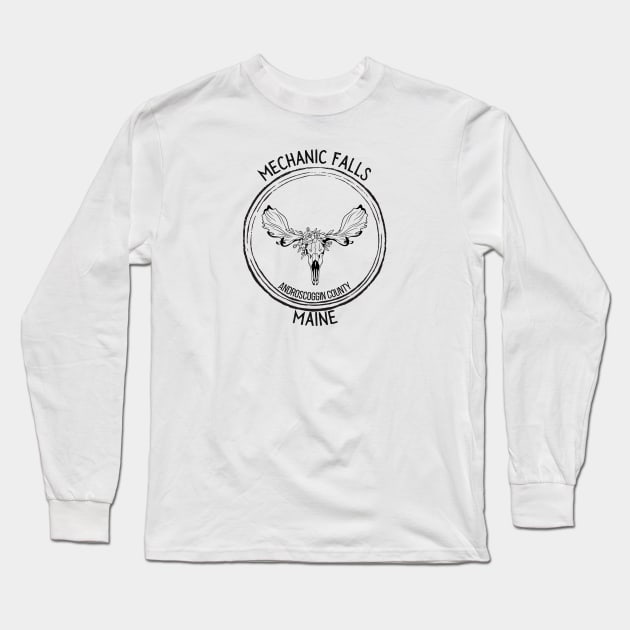 Mechanic Falls Maine Moose Long Sleeve T-Shirt by TrapperWeasel